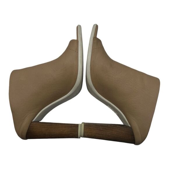 Vince Allison open toe heel mules clogs in tan color size 8 - Picture 4 of 6